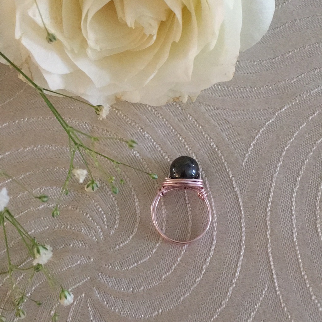 Hematite Wire Wrapped Ring.